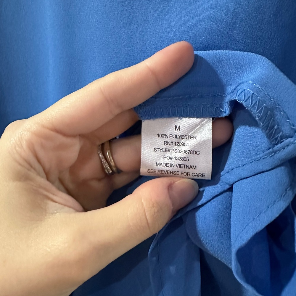 Pink Rose Blue Women’s Short Sleeve Blouse Lightweight Casual Top - Picture 4 of 5